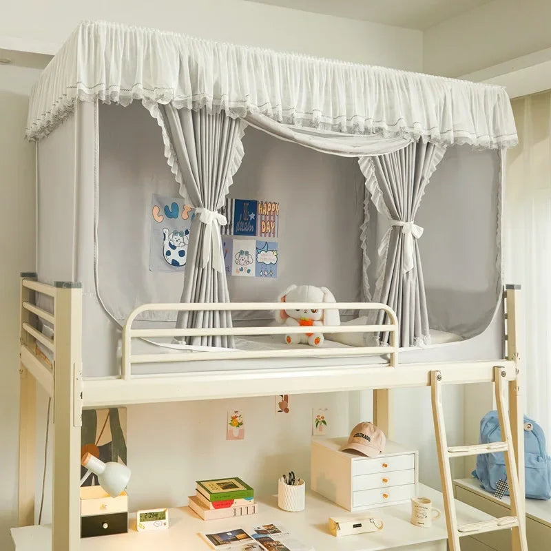 lit mezzanine moustiquaire vert pastel polyester plié anti moustiques extérieur campement moderne douillet uni