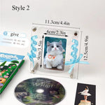 cadre photo moderne transparent acrylique support cd clips rectangle affiches idoles postales decoration