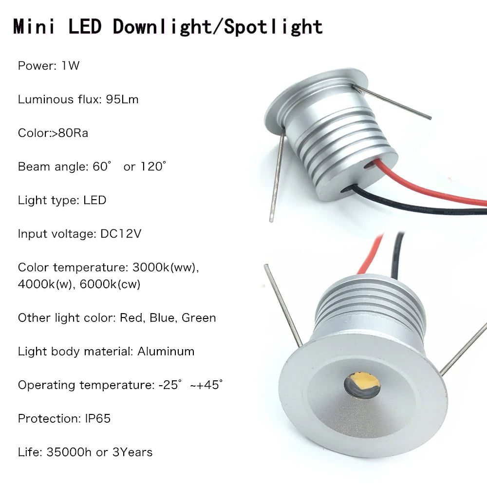 projecteur led spot argenté 25mm 12v ip65 moderne télécommandeversible 6000k 4000k 3000k
