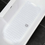 tapis bain antidérapant 40x100cm bleu clair rose pâle blanc noir moderne perforations adhésif salle