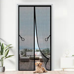 rideau porte noir clips magnétiques maille fine anti insectes mains libres moderne chambre silencieux