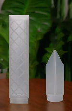 support plante transparent moderne adhésif bouchon remplissage base semi circulaire diamant grille blanc