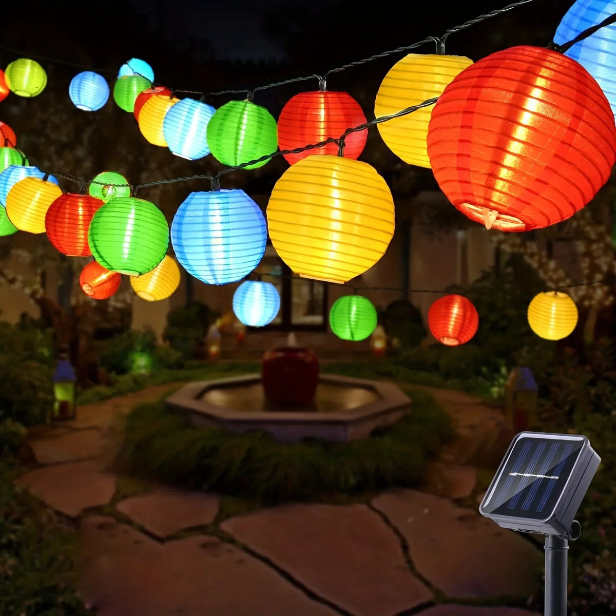 guirlande lumineuse solaire led moderne clips blanc jaune rouge bleu vert orange