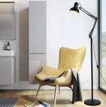lampe sol moderne rouge bleu jaune blanc noir métal lisse industriel interrupteur flexible