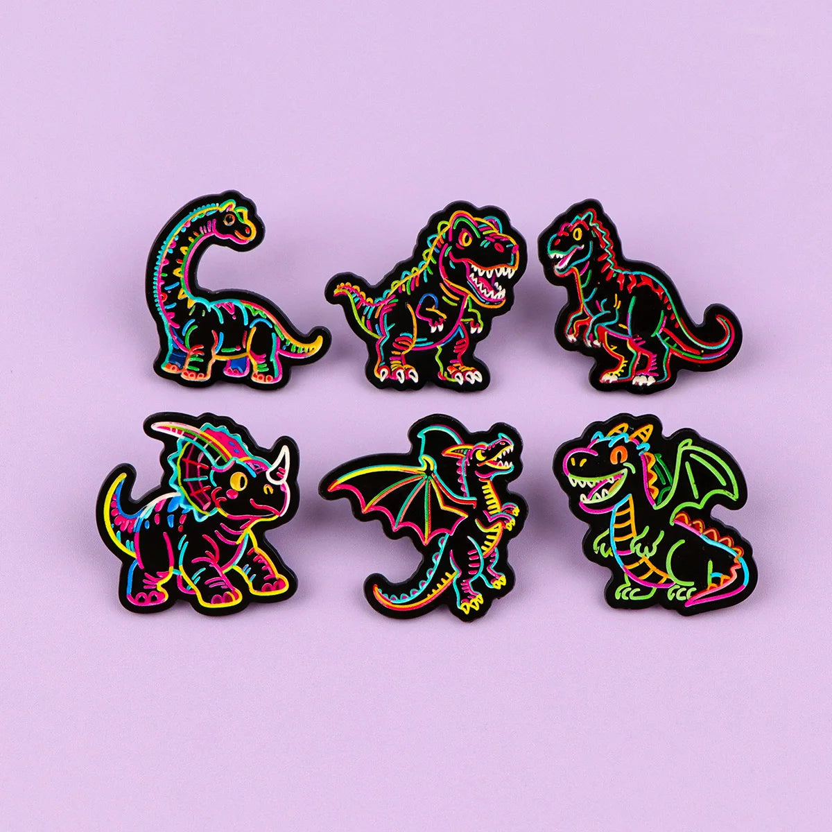 épingles broches dinosaures pop art couleurs vives accessoires cosplay bijouterie décoration sacs dos