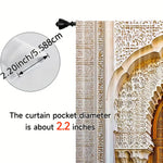 rideau or blanc ornements géométriques polyester opacité artisanal 140cm 240cm différentes tailles disponibles