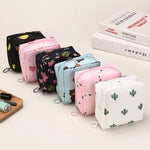 sac maquillage bleu rose noir moderne imprimé animaux cactus fruits glissière chargeur écouteurs portable