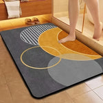 tapis sol gris géométrique moderne antidérapant absorbant extérieur salon entrée cuisine salle bains
