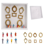boîte silhouettes diy blanc doré cadres transparents figurines miniatures vintage artisanal