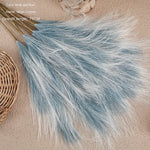 bouquet plumes artificielles gris rose beige bleu naturel rustique intérieur 75cm decoration fete mariage