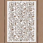 stencils diy opaques feuilles branches floral artisanal blanc vert clair brun clair a4 peinture
