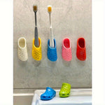 supports brosses dents chaussures forme adhésifs miroir brosses dentifrices salle bain