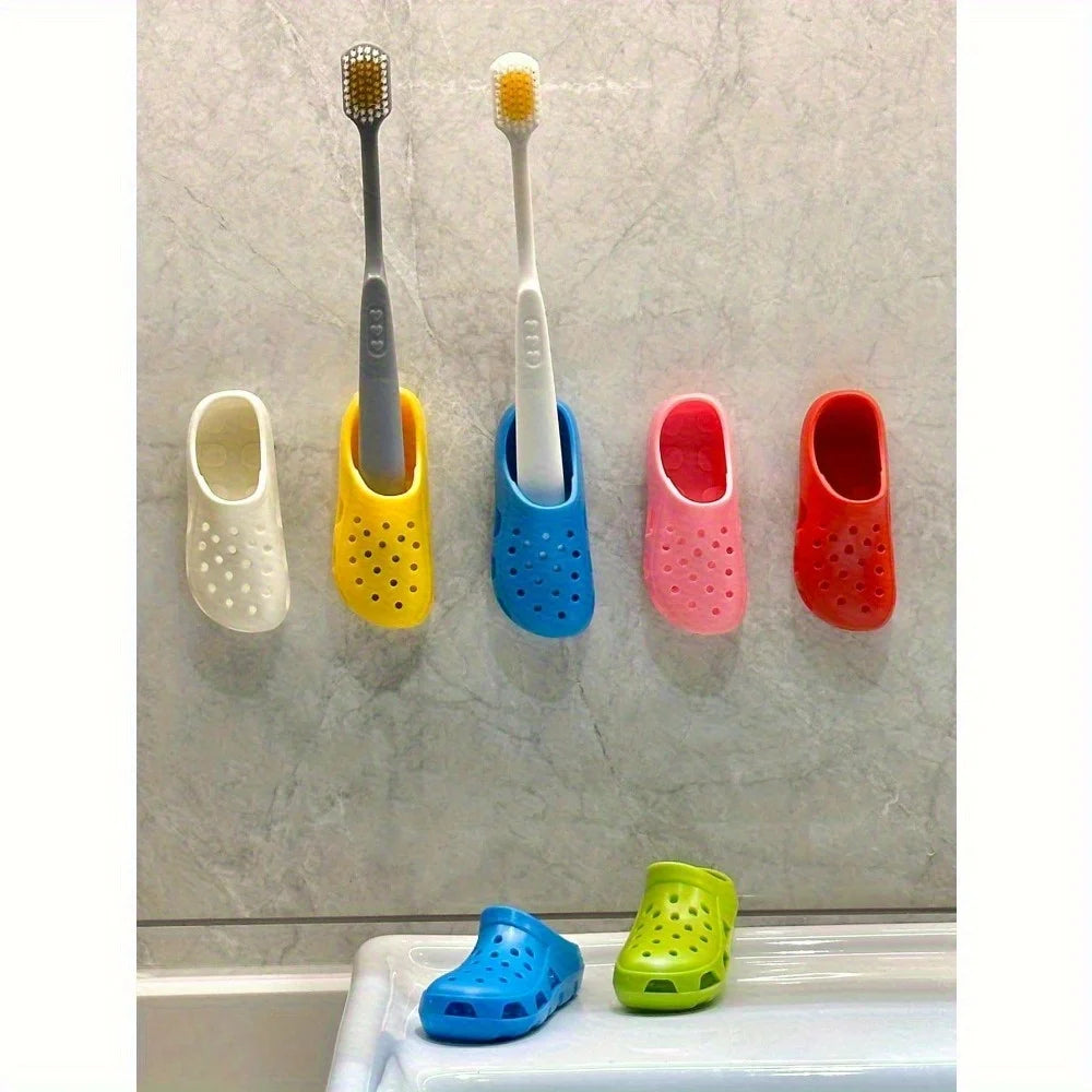 supports brosses dents chaussures forme adhésifs miroir brosses dentifrices salle bain