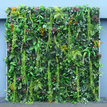 panneau végétal soie décoration extérieure mur fleuri diverses feuilles moderne clips métalliques