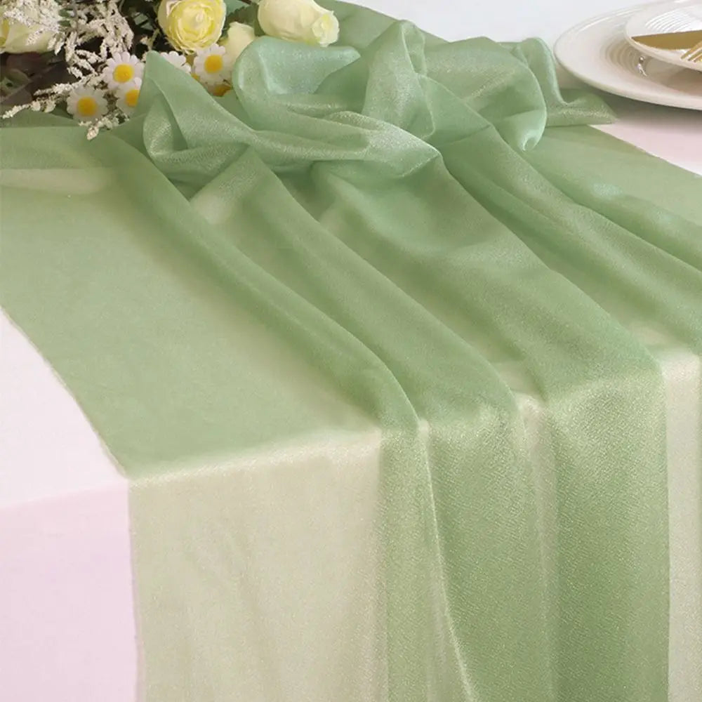 nappe opaque chemin table semi transparent blanc vert différents événementiels mariage receptions