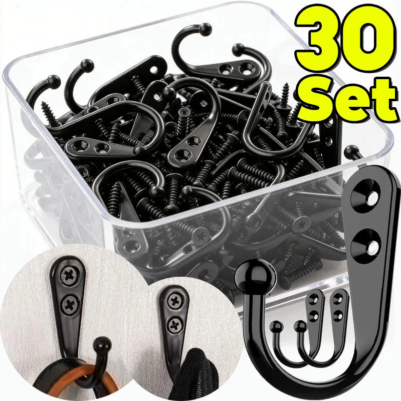 crochets murals noirs modernes 30 crochets 30 vis fixations support rangement manteaux serviettes