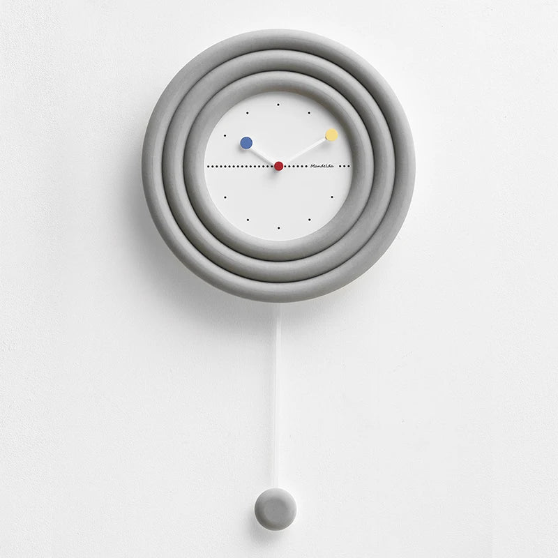 horloge murale moderne nordique aiguilles quartz bois concentrique bleu blanc