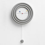 horloge murale moderne nordique aiguilles quartz bois concentrique bleu blanc