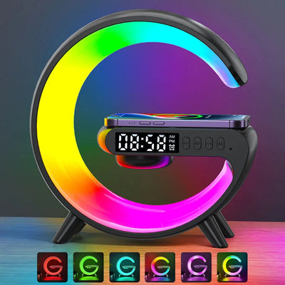 Lampe réveil LED intelligente avec haut-parleur sans fil - vue de face