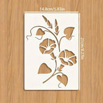stencils floraux réutilisables 14.8x21cm blanc marron violet jaune scrapbooking artisanat decoration interieur