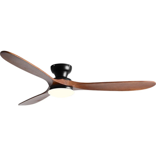 ventilateur moderne bois naturel noir lampe led télécommande intérieur maison