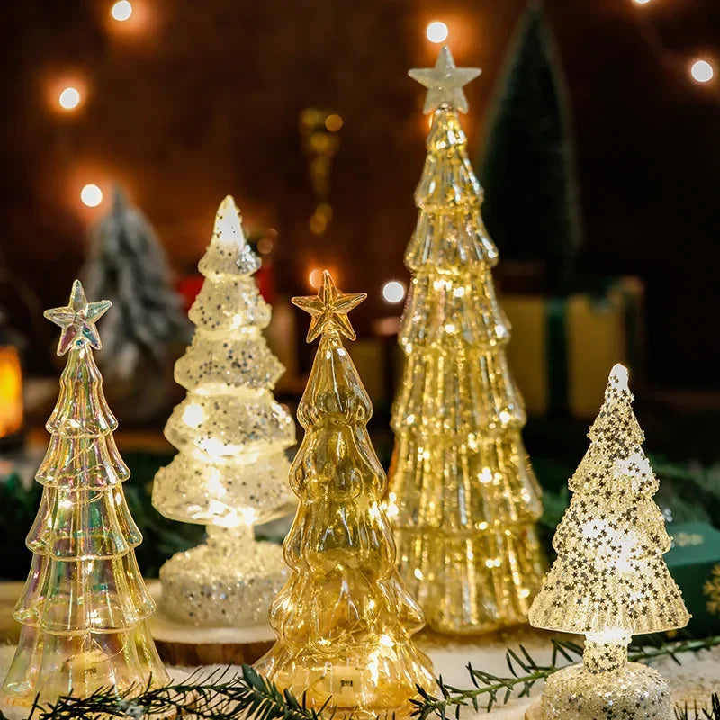 décoration noël verre doré étoile brillante pailletée classique maison festive