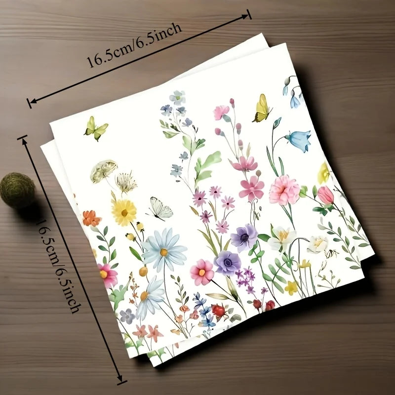 serviettes multicolores fleurs décoratives festives happy birthday anniversaire noël mariage transparentes table festive
