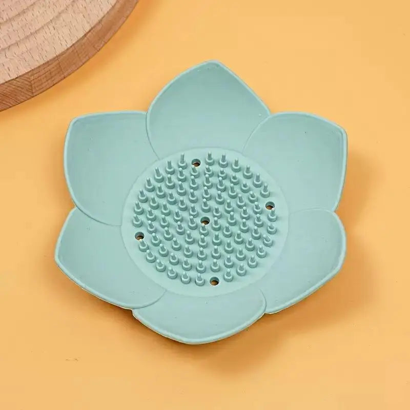 support savon moderne fleur lotus adhésif couleurs vert violet jaune rose gris opaquet