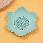support savon moderne fleur lotus adhésif couleurs vert violet jaune rose gris opaquet
