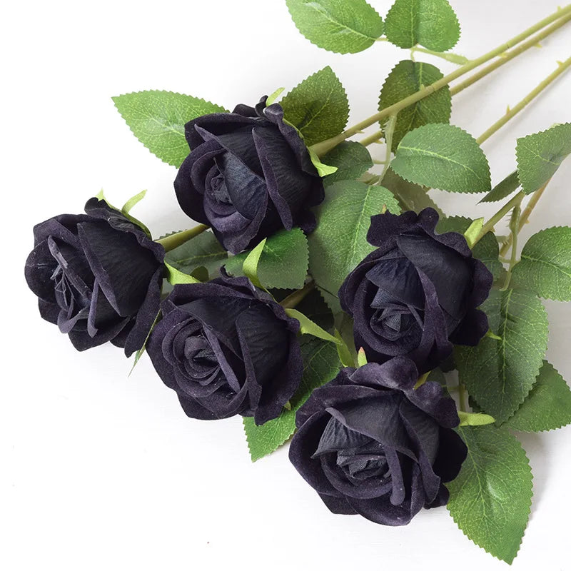 bouquet roses artificielles blanc rouge violet classique décoration maison anniversaire saint valentin mariage
