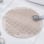 tapis bain circulaire texturé gris bleu vert moderne bordure relief 30cm 30cm
