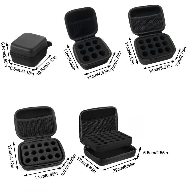 boîte rangement flacons insuline noir texture maille moderne fermeture glissière 30 emplacements