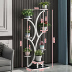 meuble plantes moderne minimaliste noir doré blanc structure arborescente plateaux simples