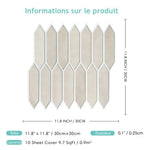 revêtement mural 3d autoadhésif imperméable moderne beige clair texture 3d lignes noires chambre cuisine