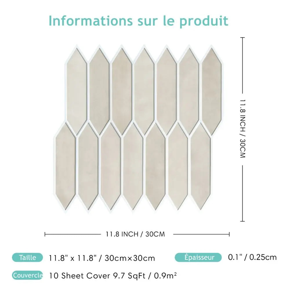 revêtement mural 3d autoadhésif imperméable moderne beige clair texture 3d lignes noires chambre cuisine
