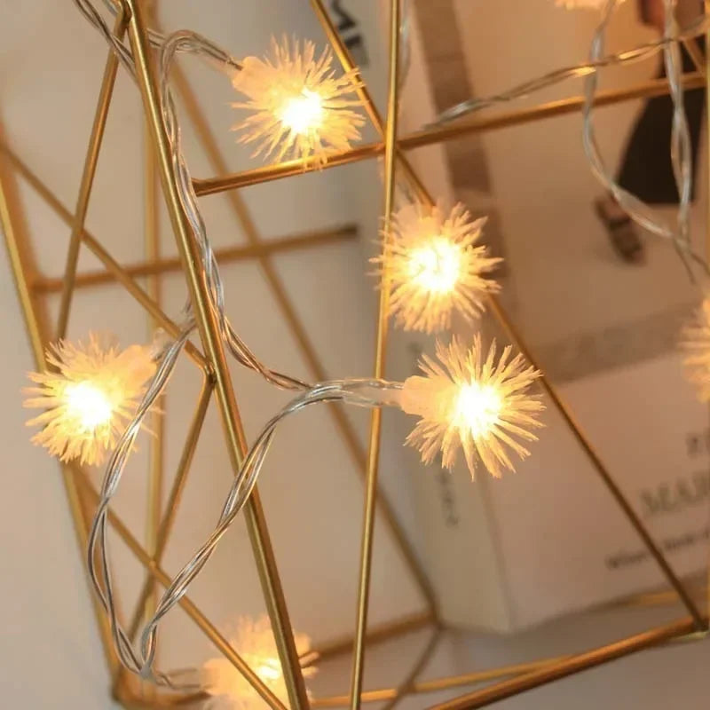 guirlande lumineuse led blanc boules pompon moderne 10 led 3m 20 led 6mDecoration Noël