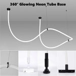 bases tube néon blanc led lisse moderne clips fixation câbles connexion accessoire lumineux minimaliste