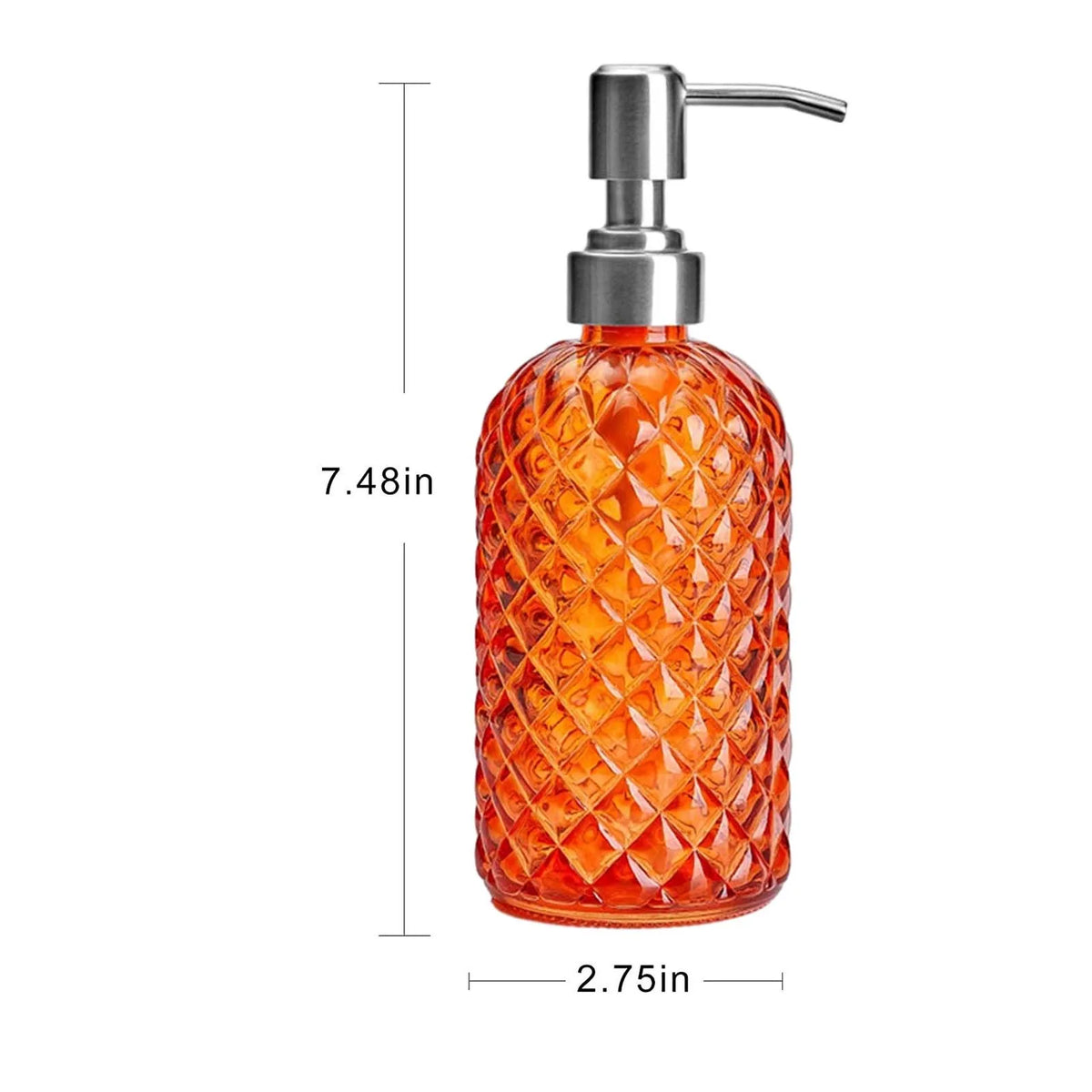 distributeur savon liquide verre transparent moderne bleu vert orange gris rechargeable comptoir salle bains