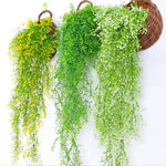 guirlande artificielle vigne violet vert blanc simple moderne extérieur accrochée fleurs anneaux métalliques