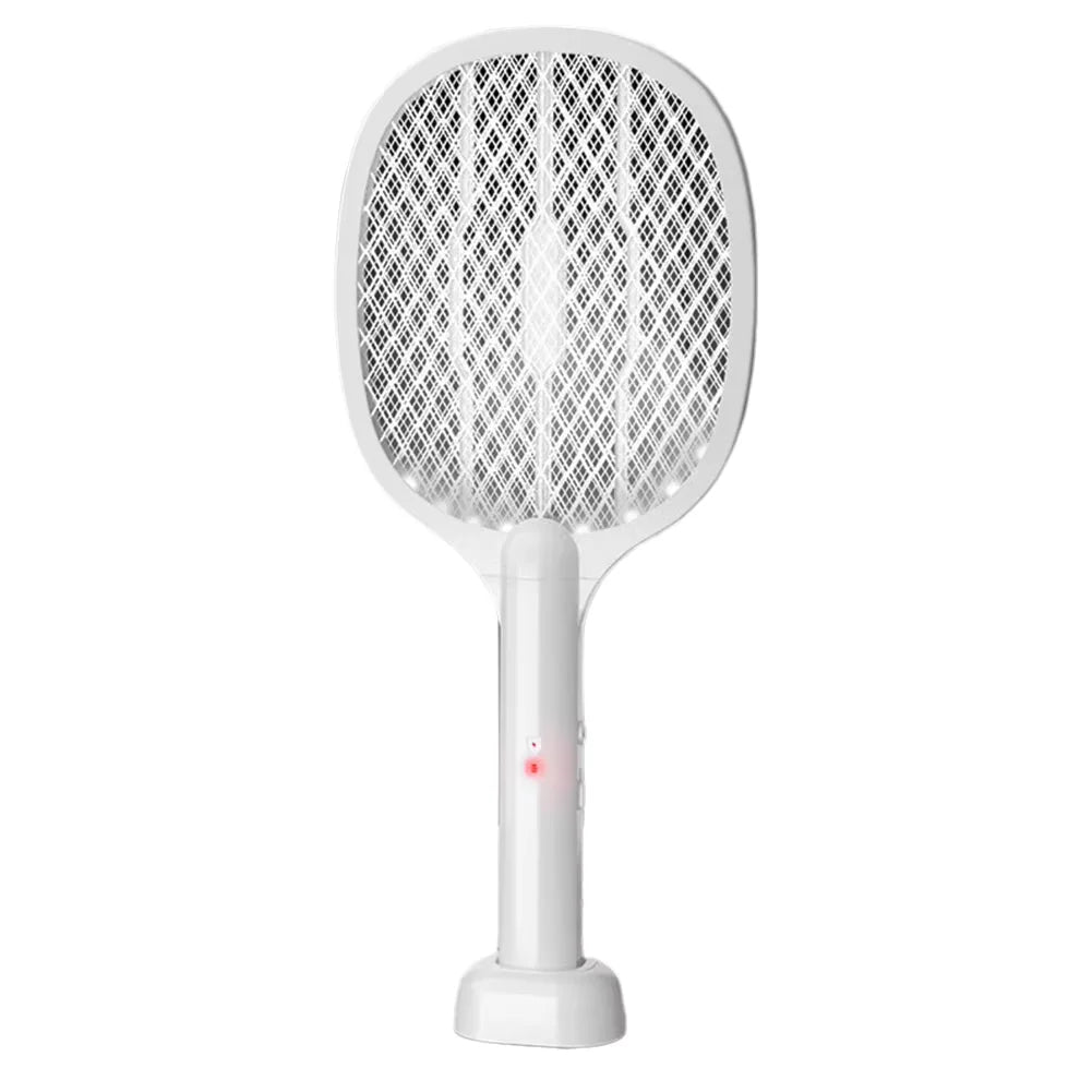 raquette anti moustiques électrique rechargeable lumière violette mesh semi transparent ergonomique batterie lithium