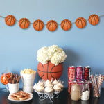 guirlande décoration fête anniversaire thème basket ballons paniers drapeaux enfants fil orange noir blanc