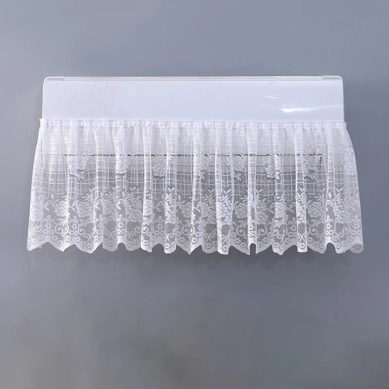 couverture climatiseur moderne dentelle brodée fleurs blanc translucide anti poussière chambre coucher