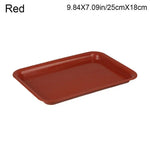 assiettes modernes plastique opaques rouge blanc noir sauciers anti débordement intérieur extérieur 18cm 35cm