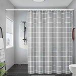rideau douche moderne gris blanc motif carreaux polyester salle bain imperméable