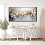 peinture l'huile abstraite contemporaine multicolore géométrique sans cadre horizontal