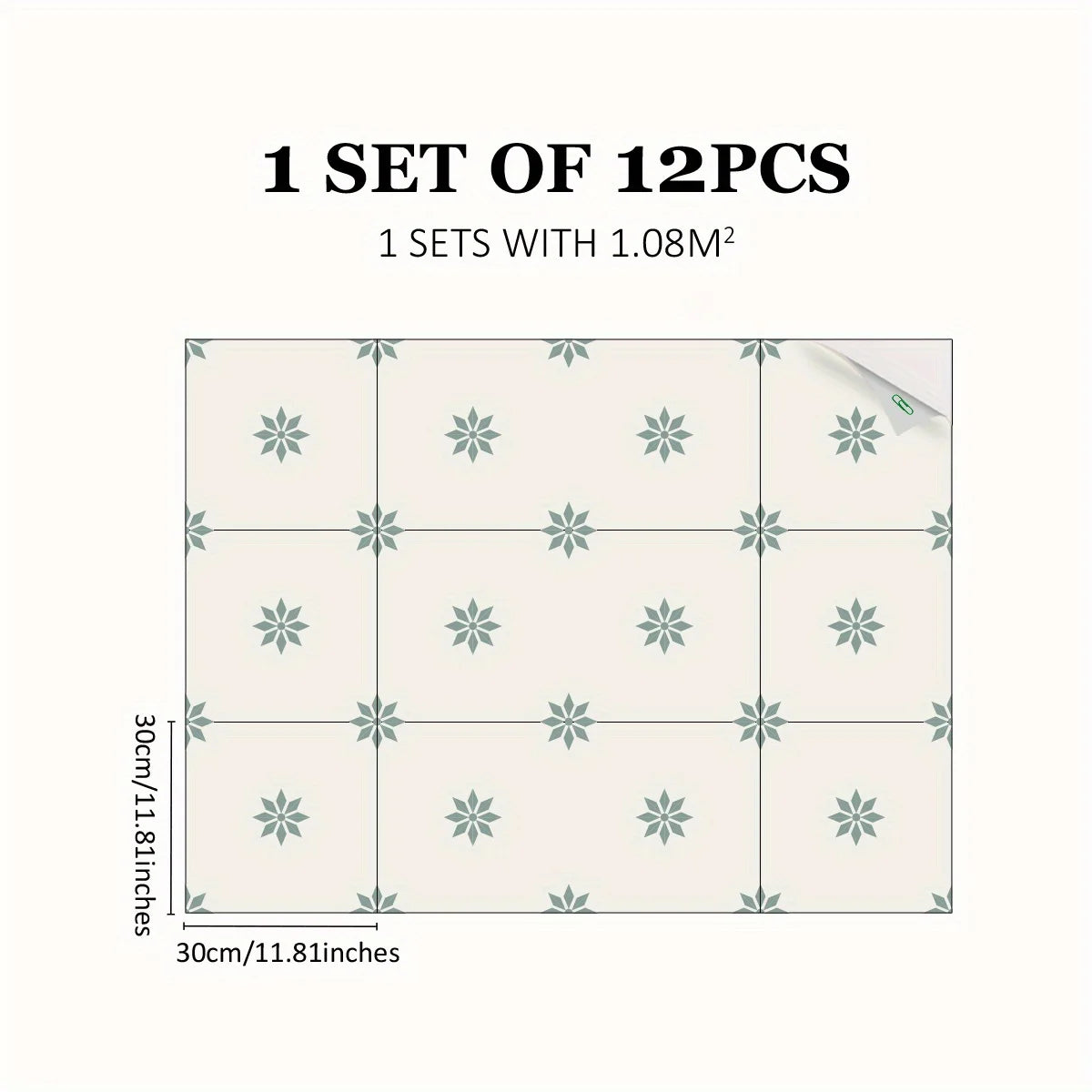 panneaux autocollants fleurs simples blanc vert adhésifs décoratifs modernes maison