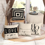 housse coussin polyester motif géométrique moderne beige noir lit salon voiture