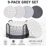 serviettes table main tissée coton beige marron gris motifs différents respectueux environnement set support