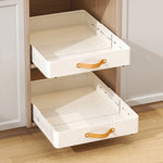 tiroirs rangement modulaires blanc beige texture mat poignées cuir compartiments coulissants moderne pratique scalable
