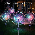 lumières solaires feux d'artifice multicolores modernes extérieures détecteur mouvement led autonomes festive vacances